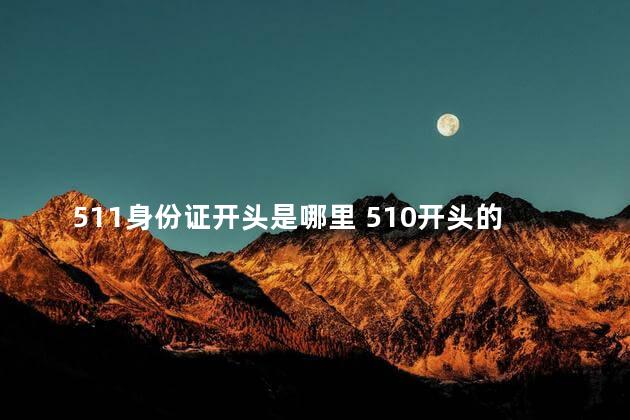 511身份证开头是哪里 510开头的身份证号码是哪个省的